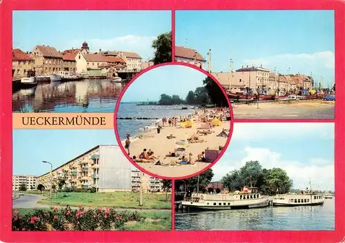 AK / Ansichtskarte 73925530 Ueckermuende_Mecklenburg_Vorpommern Hafen Ueckerbruecke Neubauten Neuendorfer Strasse Strand