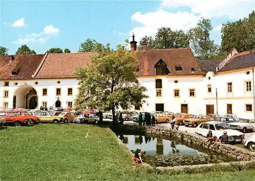 AK / Ansichtskarte  Altenmarkt_Alz Klosterhof der Stiftskirche Baumburg mit Braeustueberl