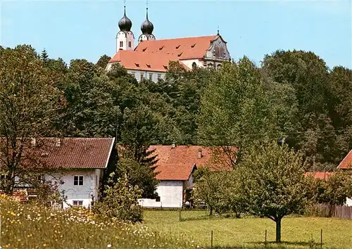 AK / Ansichtskarte  Altenmarkt_Alz Ansicht mit Stiftskirche Baumburg