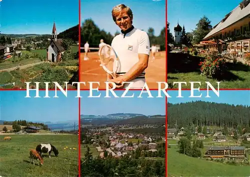 AK / Ansichtskarte 73925540 Hinterzarten Panorama Hoehenluftkurort im Schwarzwald Olympia-Goldmedaillen-Gewinner Georg Thoma