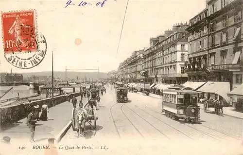 AK / Ansichtskarte  Strassenbahn_Tramway-- Rouen Le Quai de Paris LL.