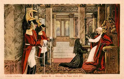 AK / Ansichtskarte  Papst_Pope_Pape Sodior Scene 10 Devant te Papa Leon XIII