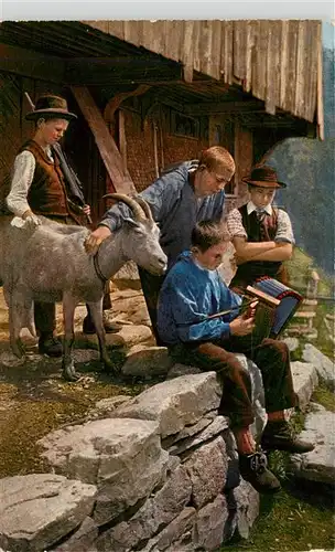 AK / Ansichtskarte  Handorgel_Hand_Organ_Orgue_a_Main Kinder Landwirtschaft Ziege Oewalden