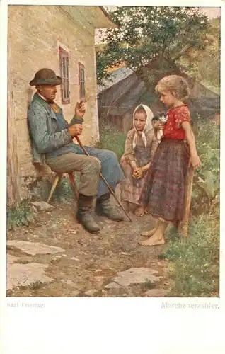 AK / Ansichtskarte  Verlag_Wiener_Kunst_Nr. Nr. 1092 Karl Feiertag Maerchenerzaehler