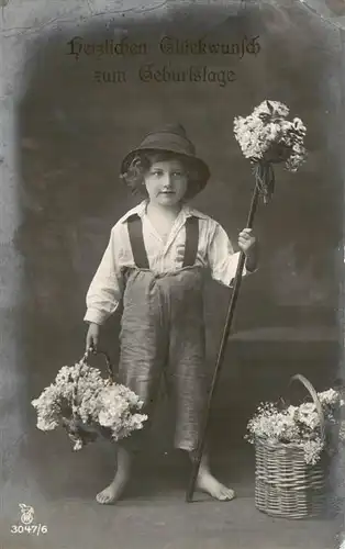 AK / Ansichtskarte  Foto_RPH_Nr. Nr. 3047/6 Glueckwunsch zum Geburtstag Kinf Blumenkorb 