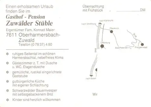 AK / Ansichtskarte 73925795 Oberharmersbach Gasthaus Zuwaelder Stueble Gaststube