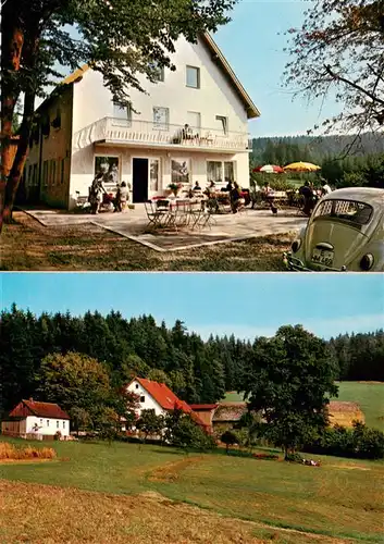 AK / Ansichtskarte  Bischofsgruen Waldgaststaette Schweinsbach Terrasse Panorama