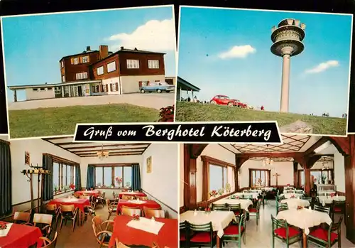 AK / Ansichtskarte 73925808 Koeterberg_Luegde_Weserbergland Berghotel Gaststaette Koeterberg Gastraeume Funkturm