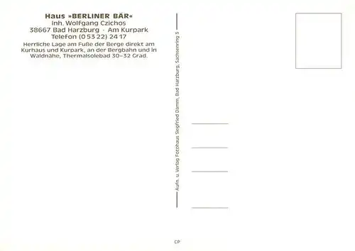 AK / Ansichtskarte 73925852 Bad_Harzburg Haus Berliner Baer