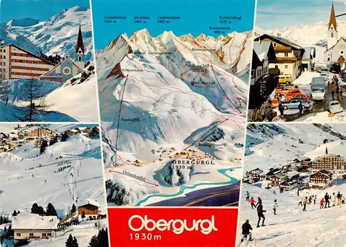AK / Ansichtskarte 73925933 Obergurgl_Soelden_oetztal_Tirol Hotel Kirche Panorama Skigebiet Ortspartien