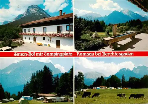 AK / Ansichtskarte 73925958 Ramsau__Berchtesgaden Simon Hof mit Campingplatz Panorama Brunnentrog