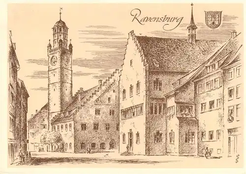 AK / Ansichtskarte  Ravensburg__Wuerttemberg aus alten und neuen Tagen Zeichnung