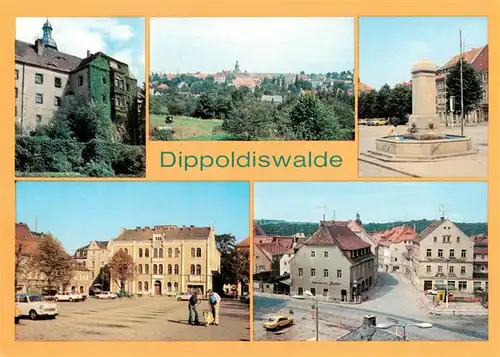 AK / Ansichtskarte  Dippoldiswalde_Osterzgebirge Schloss Teilansicht Platz des Friedens Platz der Jugend