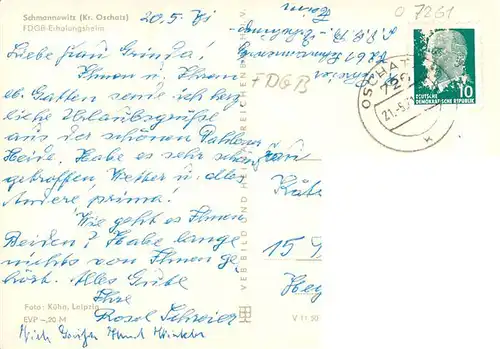 AK / Ansichtskarte  Schmannewitz_Dahlen_Sachsen FDGB Erholungsheim