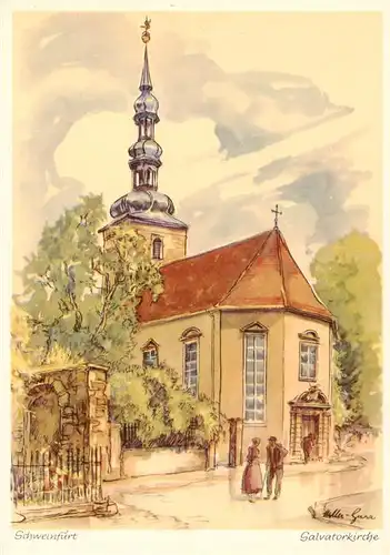 AK / Ansichtskarte 73926283 Schweinfurt_Main Salvatorkirche Kuenstlerkarte