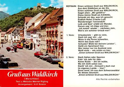 AK / Ansichtskarte 73926325 Waldkirch_Breisgau Marktplatz mit Kastelburg