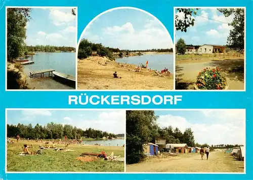 AK / Ansichtskarte 73926333 Rueckersdorf_Finsterwalde_Brandenburg Seepartien Strand Campingplatz