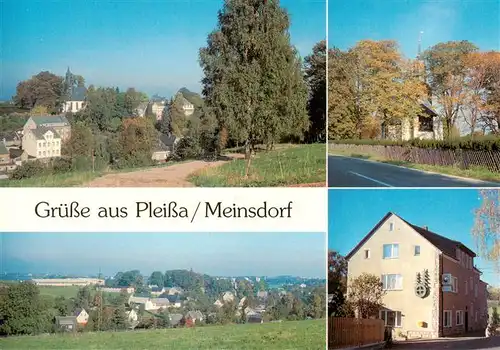 AK / Ansichtskarte  Pleissa_Limbach-Oberfrohna Teilansichten Kirche Meinsdorf Gaststaette Tannmuehle