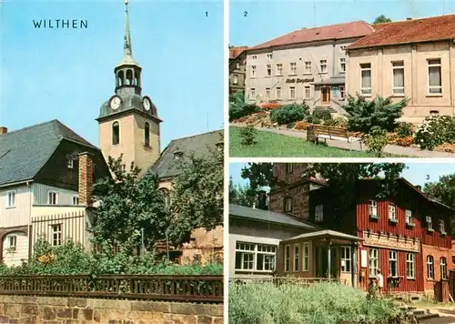 AK / Ansichtskarte 73926366 Wilthen Kirche Haus Bergland Ferienheim des VEB Maschinenfabrik Halle Moenchswalder Bergbaude