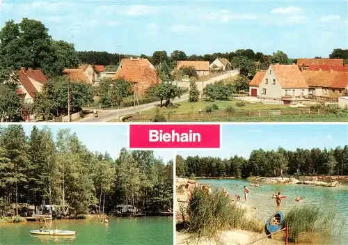 AK / Ansichtskarte 73926369 Biehain_Niesky Teilansicht Campingplatz R24 am Waldsee Bootspartie Badestrand