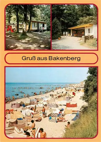 AK / Ansichtskarte 73926378 Bakenberg_Dranske Bungalows Wartehaeuschen Strand