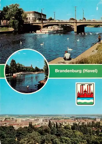 AK / Ansichtskarte 73926381 Brandenburg__Havel MS Aktivist Anlegestelle der Weissen Flotte Blick auf Brandenburg-Nord