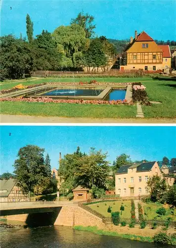 AK / Ansichtskarte  Olbernhau_Erzgebirge Stadtpark Kegelbruecke