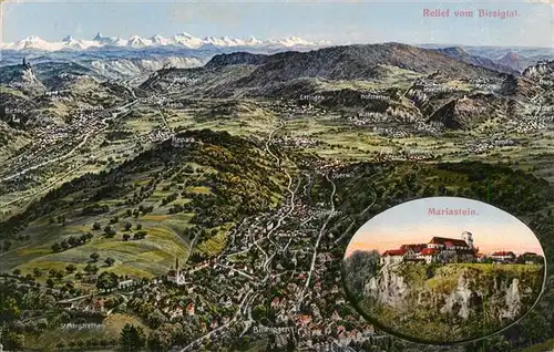 AK / Ansichtskarte  Mariastein_Basel Panoramakarte vom Birsigtal