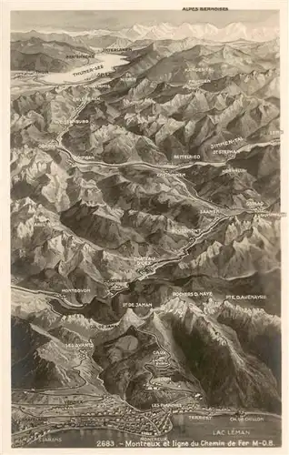 AK / Ansichtskarte  Montreux__VD et ligne du Chemin de Fer