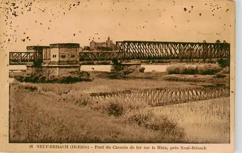 AK / Ansichtskarte  Neuf-Brisach_Neu-Breisach Pont du Chemin de fer sur le Rhin 