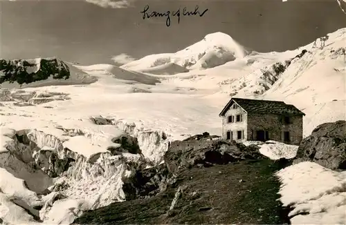 AK / Ansichtskarte  Saas-Fee_VS Berggasthaus Langefluh mit Allalinhorn und Feegletscher