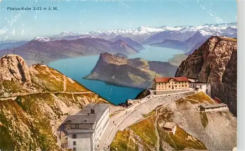 AK / Ansichtskarte  Pilatus_Kulm_OW Hotels mit Blick auf Vierwaldstaettersee