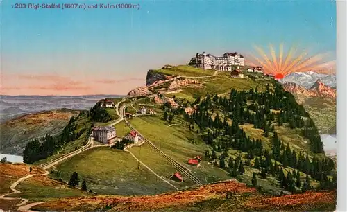 AK / Ansichtskarte  Rigi_Staffel und Kulm Hotel