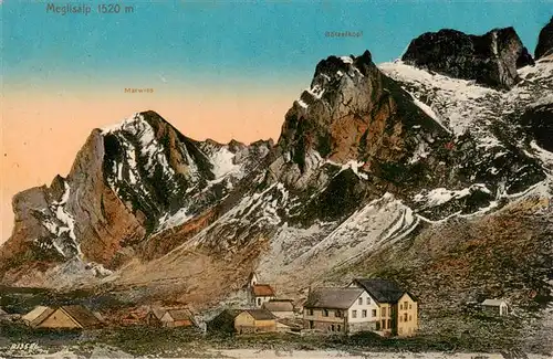 AK / Ansichtskarte  Meglisalp_1520m_Altmann_AR mit Marwies und Boetzelkopf