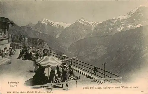 AK / Ansichtskarte  Schynige-Platte-Bahn_BE Blick auf Eiger Schreck und Wetterhoerner