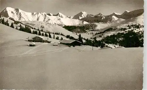 AK / Ansichtskarte  Hornberg_Saanenmoeser Hornberg Restaurant mit Blick auf Berneralpen