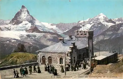 AK / Ansichtskarte  Zermatt_VS Gare du Gornergrat et le Cervin