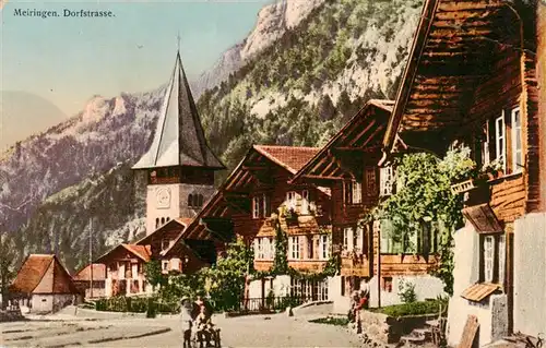 AK / Ansichtskarte  Meiringen_BE Dorfstrasse Kirche