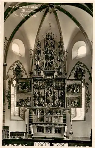 AK / Ansichtskarte  Muenster_Goms_VS Hochaltar der Pfarrkirche