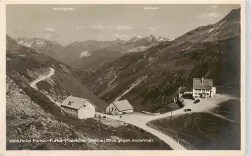 AK / Ansichtskarte  Furkapasshoehe Hotel Furka Blick gegen Andermatt