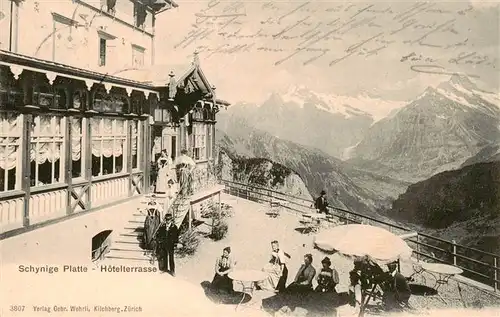 AK / Ansichtskarte  Schynige-Platte_Schynigeplatte_2100m_BE Hotelterrasse