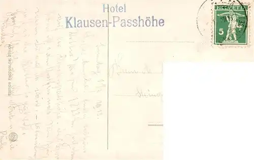 AK / Ansichtskarte  Klausenstrasse_UR Hotel Klausen Passhoehe mit Kammlistock und Scheerhorn