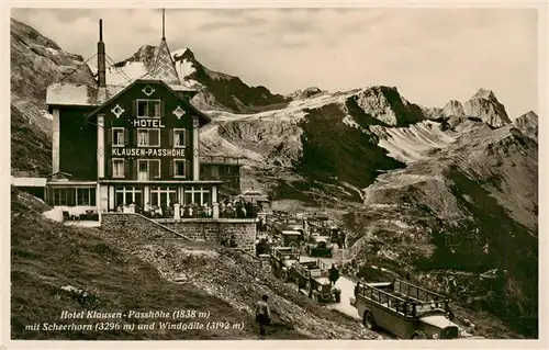 AK / Ansichtskarte  Klausenpasshoehe Hotel Klausen Passhoehe mit Scheerhorn und Windgaelle