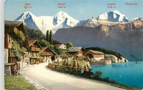 AK / Ansichtskarte  Thunersee_BE mit Eiger Moench und Jungfrau