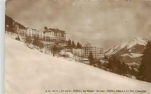 AK / Ansichtskarte  Leysin_VD Hotel du Mont Blanc Hotel Anglais et Pic Chaussy