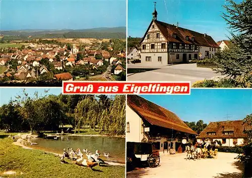 AK / Ansichtskarte 73926638 Eigeltingen Fliegeraufnahme Fachwerkhaus Schwanenteich Gutshof