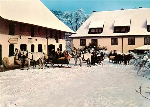 AK / Ansichtskarte 73926639 Eigeltingen Hotel Restaurant Zur Lochmuehle Pferdeschlitten