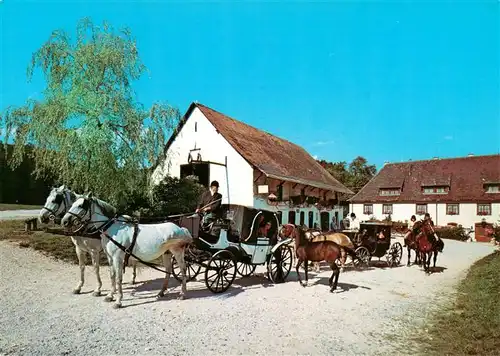 AK / Ansichtskarte 73926640 Eigeltingen Hotel Restaurant Zur Lochmuehle Pferdekutschen