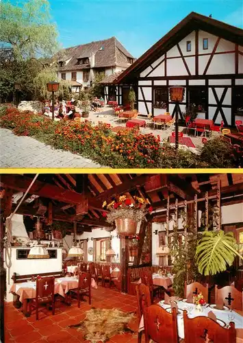 AK / Ansichtskarte 73926670 Eigeltingen Hotel Restaurant Zur Lochmuehle Gastraum Terrasse