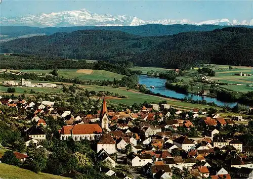 AK / Ansichtskarte 73926673 Gailingen_Singen_BW Panorama mit Blick auf Jugendwerk Rhein Saentis und Churfirsten
